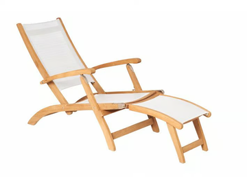 KATE - Teak deck chair with footrest by Traditional Teak - view 2